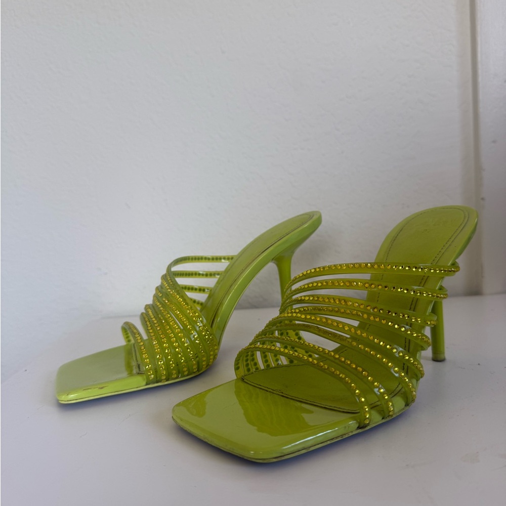 Zara Lime Green Strappy Heels